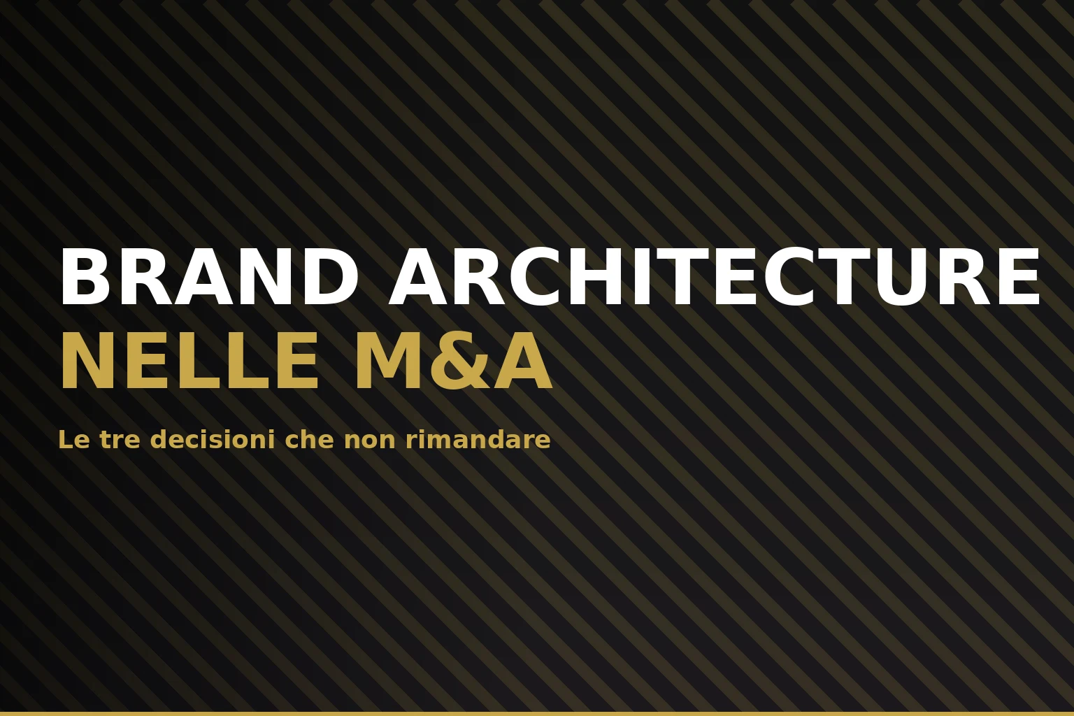 Brand architecture in una M&A tra PMI