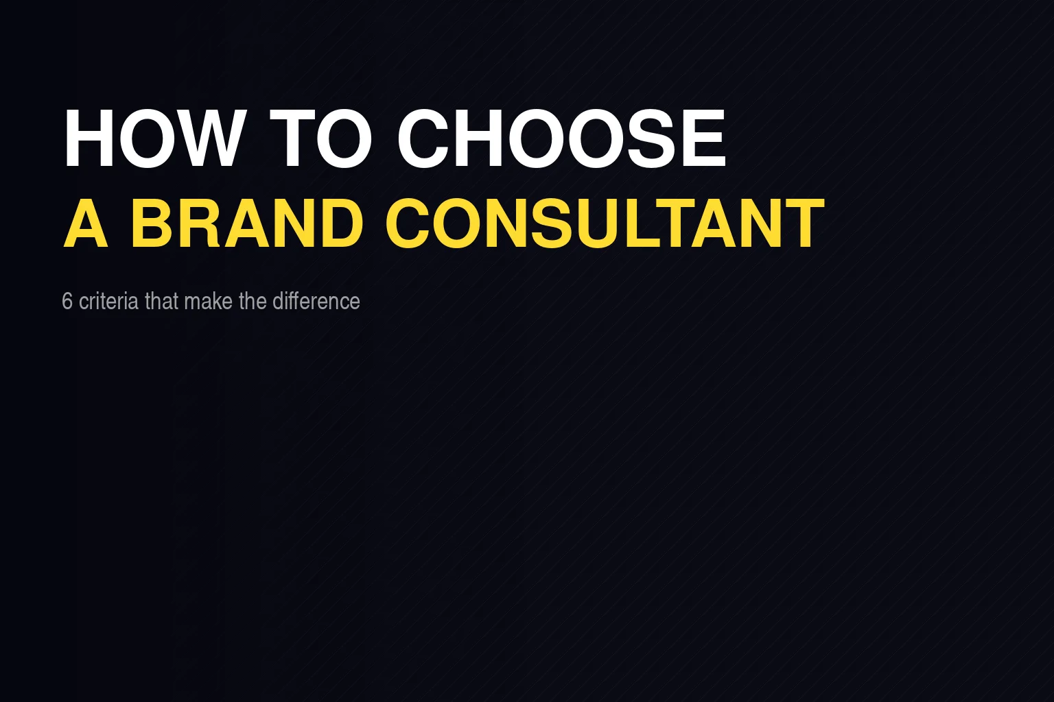 How to choose a brand consultant for an SME