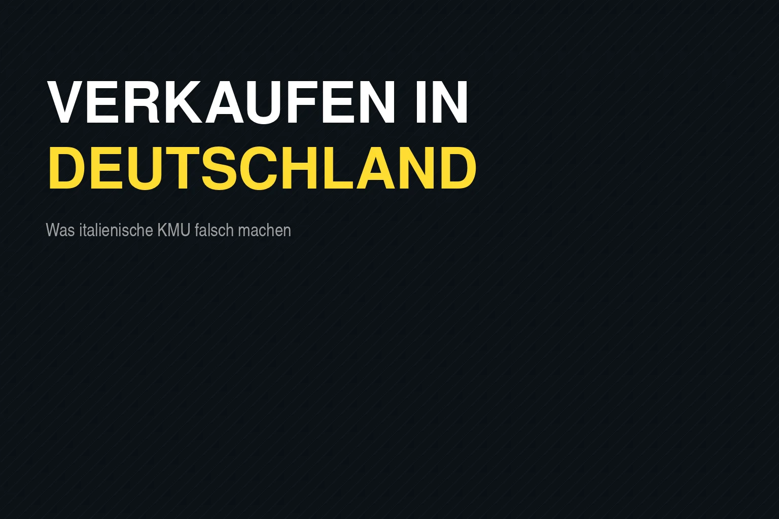 Wie man in Deutschland verkauft: Was italienische Unternehmen bei der Marke falsch machen (und wie man es korrigiert)