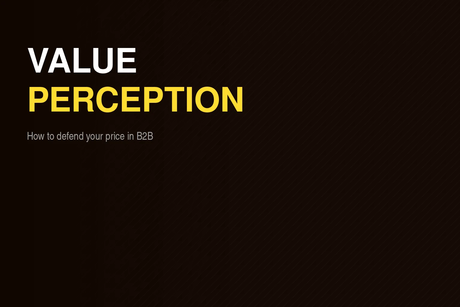 Building value perception for B2B SMEs